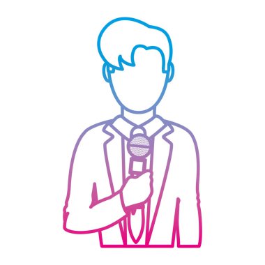 satır şirin gazeteci işgal mikrofon nesne vektör çizim ile bozulmuş