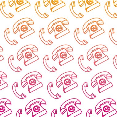 bozulmuş çizgi retro yüzük telefon nesne arka plan vektör çizim