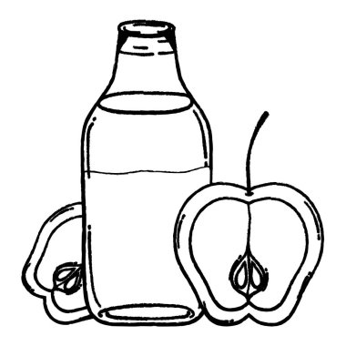 Grunge lezzetli elma kavanoz vektör çizim içinde sağlıklı meyve suları