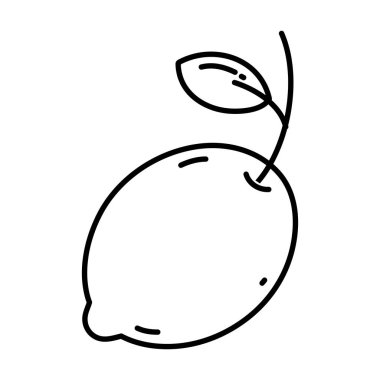 lezzetli limon organik meyve vitamini vektör çizim çizgi