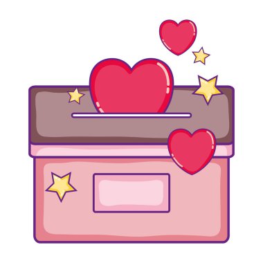 posta kutusu posta kalpleri ve yıldız dekorasyon vektör çizim ile