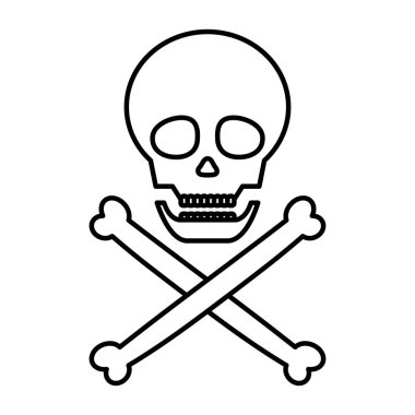 çizgi tehlike kafatası ölüm sembolü vektör çizim uyarı