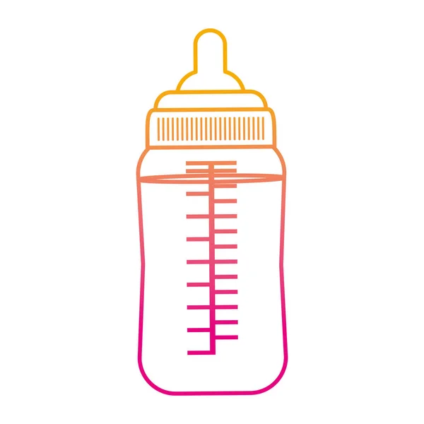 Línea Degradada Biberón Plástico Alimentación Bebé Nutrición Vector Ilustración — Vector de stock