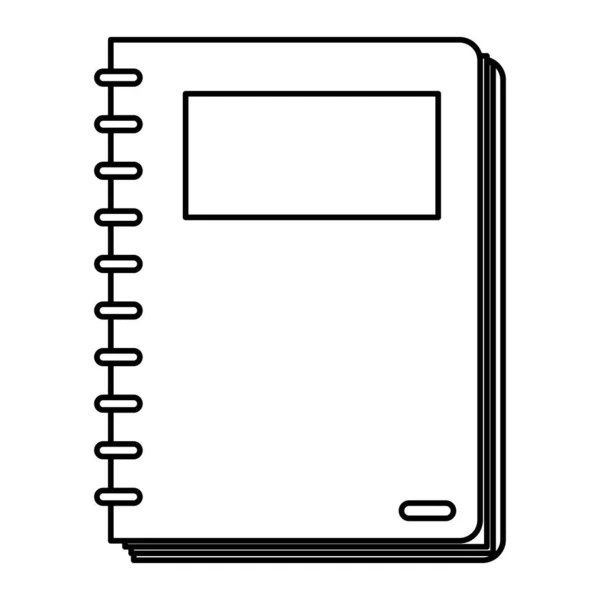 Linje Notebook Studie Text Note Design Vektorillustration — Stock vektor