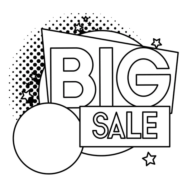 Line Big Fashion Sale Tag Price Vector Illustration — Stock Vector
