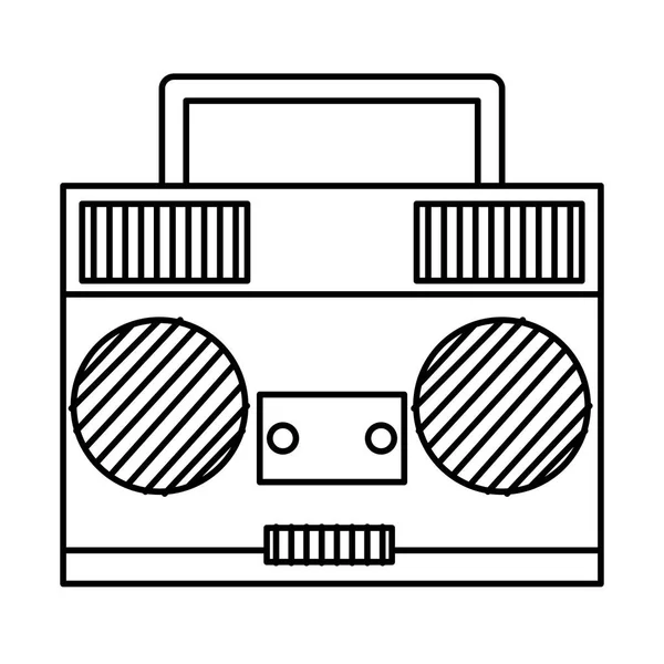 Çizgi Retro Müzik Radyo Nesne Teknoloji Vektör Çizim — Stok Vektör