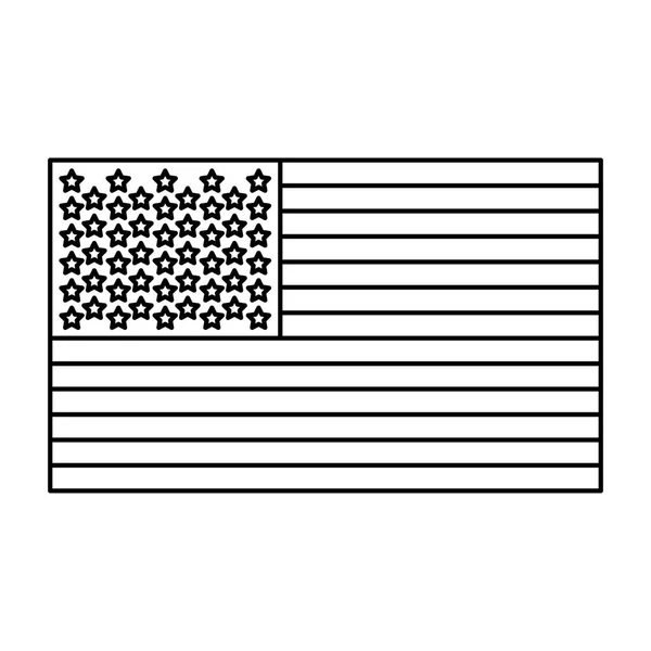 Linea Bandiera Usa Simbolo Nazionale Americano Illustrazione Vettoriale — Vettoriale Stock
