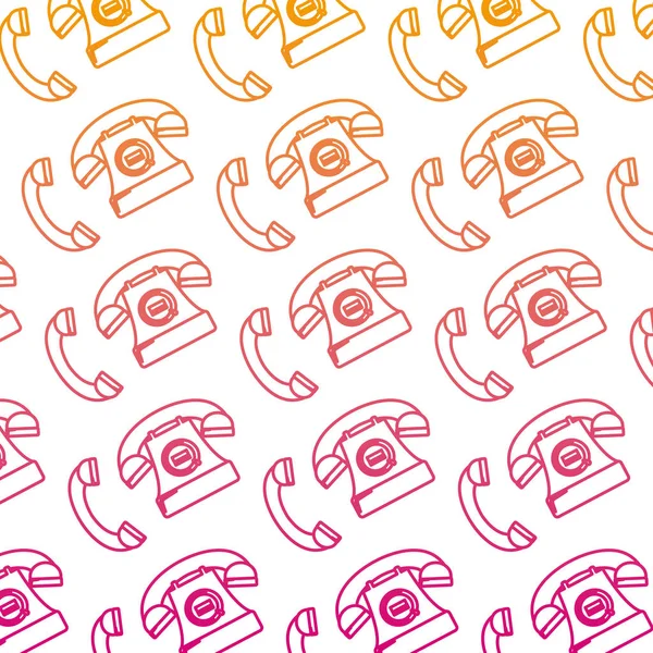 bozulmuş çizgi retro yüzük telefon nesne arka plan vektör çizim