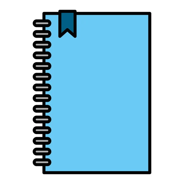 Cor Notebook Estudo Utensílio Objeto Estilo Vetor Ilustração — Vetor de Stock