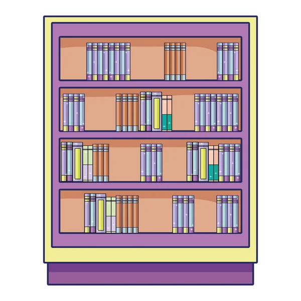 Könyvespolc Objektum Vektoros Illusztráció Szervezett Oktatási Könyvek — Stock Vector