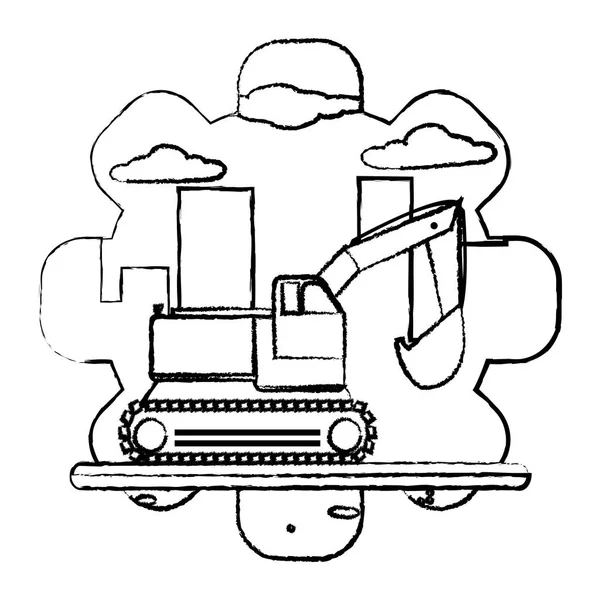 Grunge Industrie Pelle Équipement Construction Service Vectoriel Illustration — Image vectorielle
