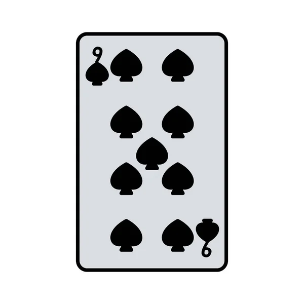 Farbe Neun Hechte Casino Card Game Vektor Illustration — Stockvektor