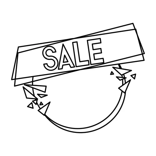 Line Fashion Sale Promo Label Message Vector Illustration — Stock Vector