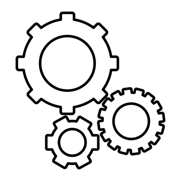 Lijn Engineering Versnellingen Machines Industrie Serverreactie Vector Illustratie — Stockvector