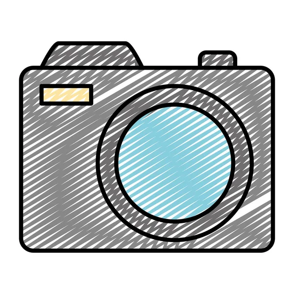 Doodle Digital Camera Equipment Style Photo Vector Illustration — Stock Vector