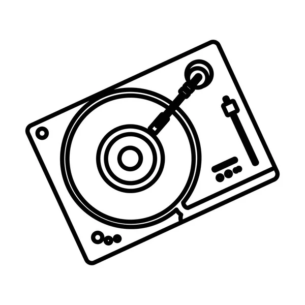 Línea Walkman Objeto Para Escuchar Música Estéreo Vector Ilustración — Vector de stock