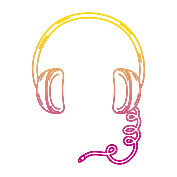 Degradiert Linie Kopfhörer Moderne Musik Audio Technologie Vektor Illustration — Stockvektor