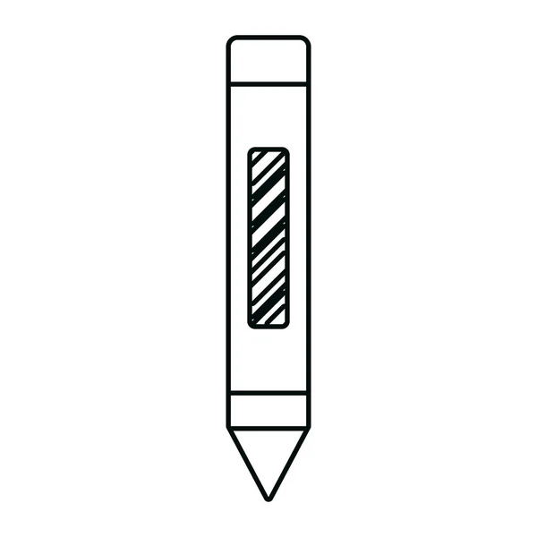 Ligne Art Crayon Crayon Objet Créatif Vecteur Illustration — Image vectorielle