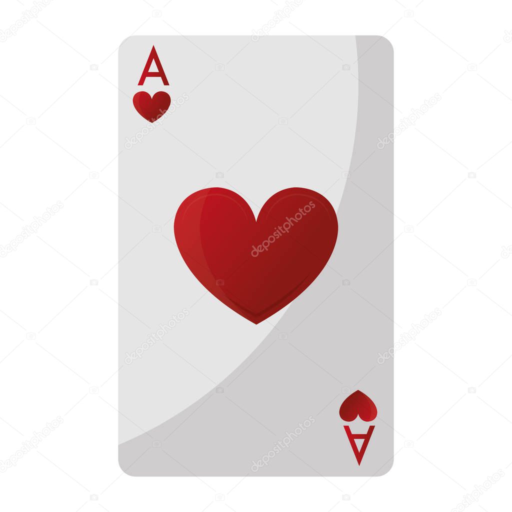 A of hearts poker card game vector illustration