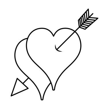 satır sevgi kalpleri sembol okları nesne vektör çizim ile