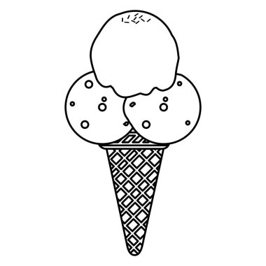 üç top ve koni vektör çizim ile hat dondurma