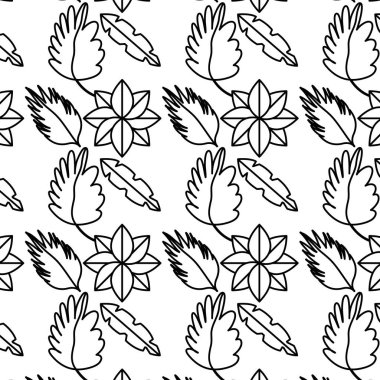 satır doğal bitkiler tropikal yaprak arka plan vektör çizim