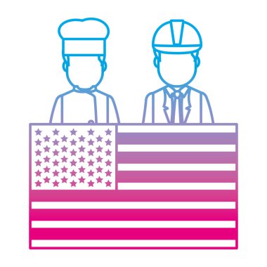 bozulmuş satırı ABD bayrağı ulus şef ve işadamı vektör çizim ile