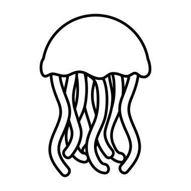 satır egzotik deniz anası deniz hayvan tentacles vektör çizim ile