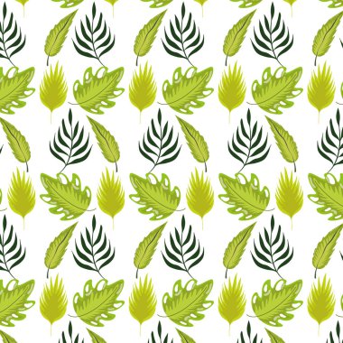 doğal egzotik bitkilerle bırakır arka plan vektör çizim