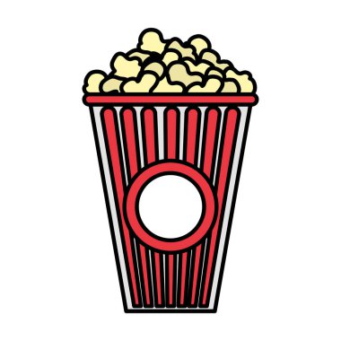 renk leziz patlamış mısır snack yemek kutusu vektör çizim