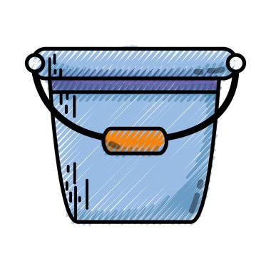 kova plastik nesne ev vektör çizim temizlemek için rendelenmiş