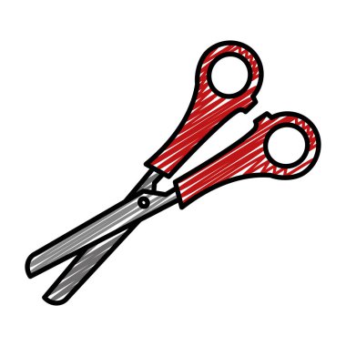 çelik makas tedarik eğitim tarzı vektör çizim doodle