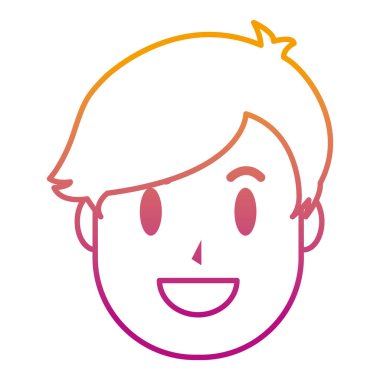 çizgi iyi adam kafa saç modeli tasarım vektör çizim ile bozulmuş