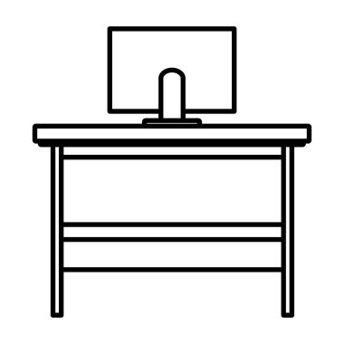 çizgi elektronik bilgisayar teknolojisi ahşap Resepsiyon vektör çizim