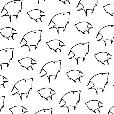 satır tropikal melek balık hayvan arka plan vektör çizim