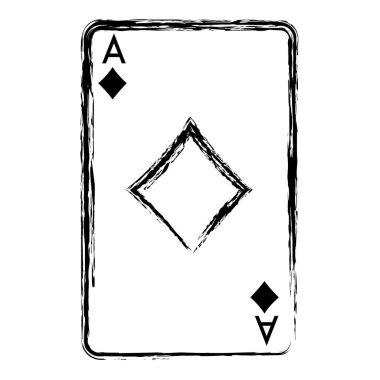Grunge A elmas poker kart oyun vektör çizim