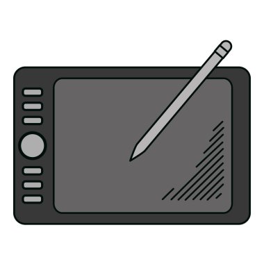 dijital kalem vektör çizim ile elektronik grafik tablet