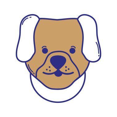 sevimli köpek baş hayvan vektör çizim evde beslenen hayvan