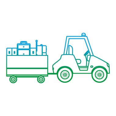 bozulmuş satırı araç Seyahat Bagaj vektör çizim ile hizmet çekme