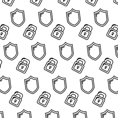 hat güvenlik asma kilit ve kalkan koruma arka plan vektör çizim