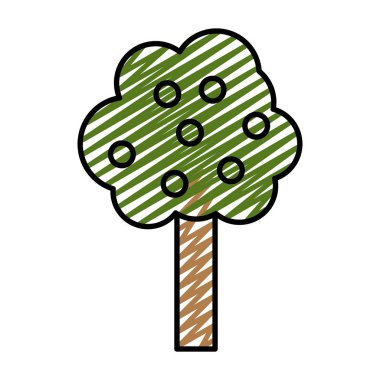 Doğa Ağaç yaprakları SAP stil vektör çizim ile doodle