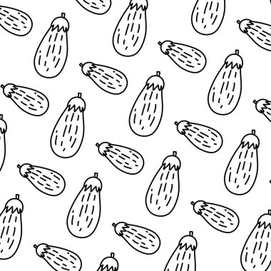 satır sağlıklı patlıcan taze sebze arka plan vektör çizim