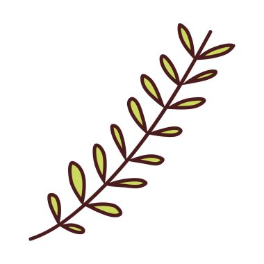 doğal bitki egzotik şube vektör çizim bırakır