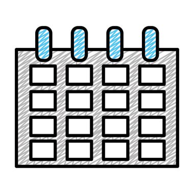 Takvim Organizatör olay gün bilgi vektör çizim doodle