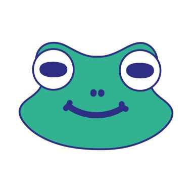 sevimli kurbağa baş vahşi hayvan vektör çizim