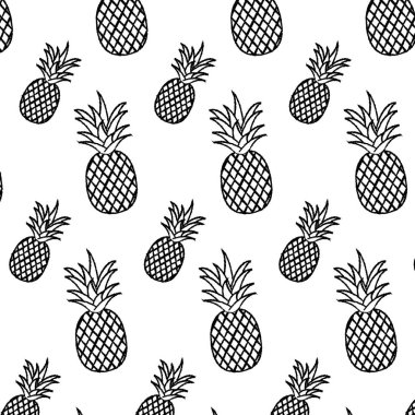 Grunge lezzetli ananas organik meyve arka plan vektör çizim