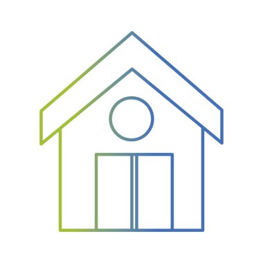 satır çatı ve kapı tasarım vektör çizim ile temiz ev