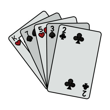 renk yüksek el casino kart oyun vektör çizim