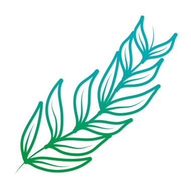 bozulmuş satır tropikal şube yaprakları bitki stil vektör çizim