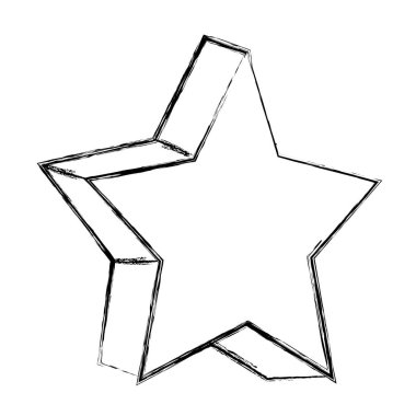parlak yıldız 3d Grunge tarzı şekli vektör çizim